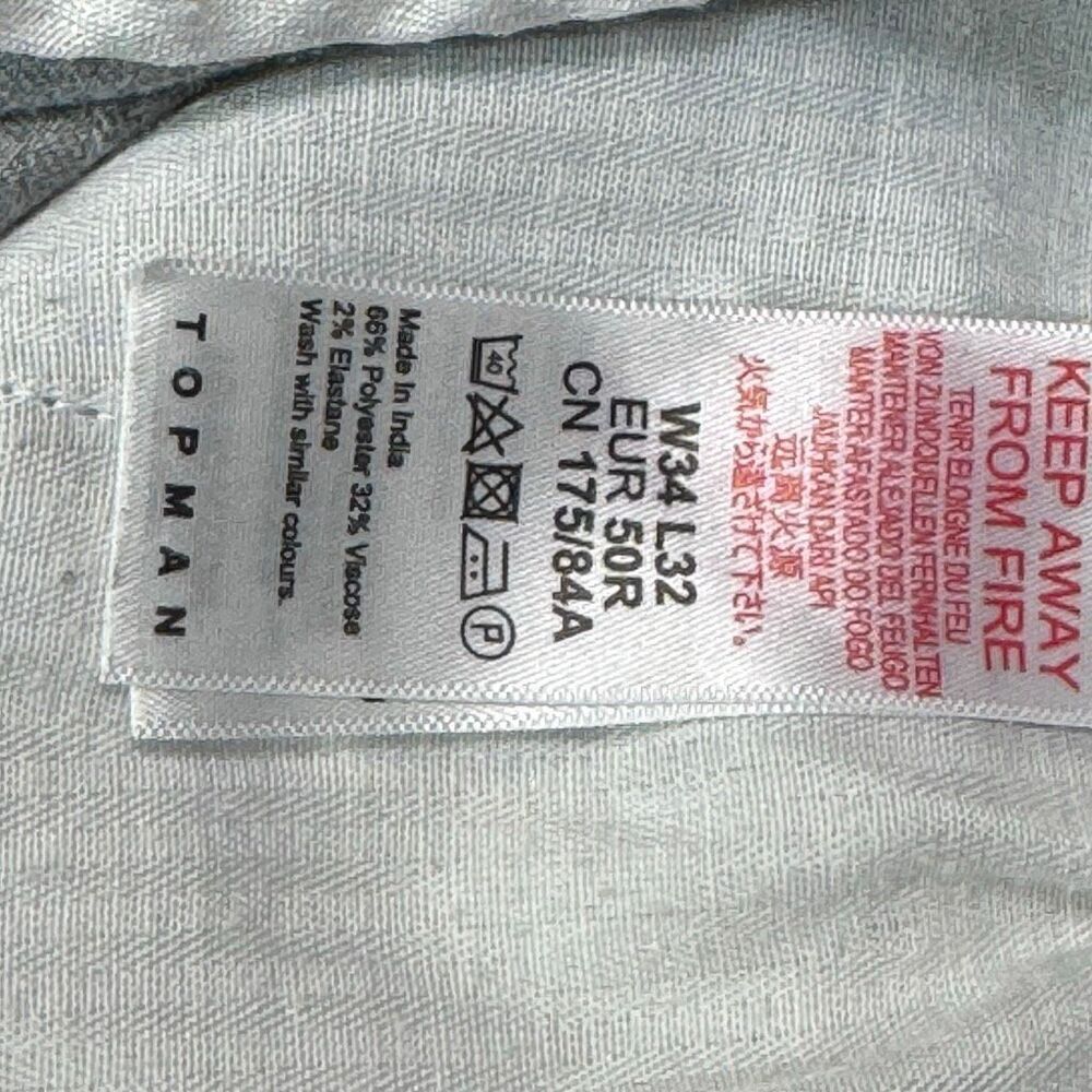 Grey and white striped straight-leg trousers with elasticated waist and drawstri - Picture 8 of 9